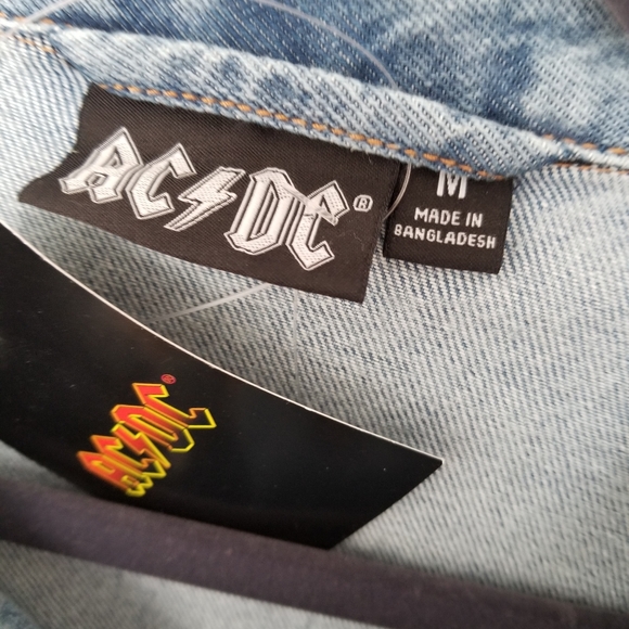 AC/DC Acid Wash Band Denim Jacket - Picture 5 of 8